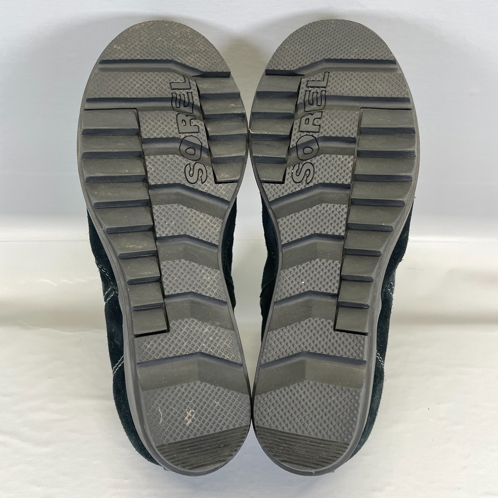 SOREL Evie Wedge Ankle Boots Womens Size 10 Black Suede Zip Up Casual Shoes - Picture 10 of 10